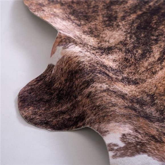 Faux Cowhide Rug Cow Print Rug Living Room AreaRug Brown Floor Cover CowHide Rug - Picture 3 of 6
